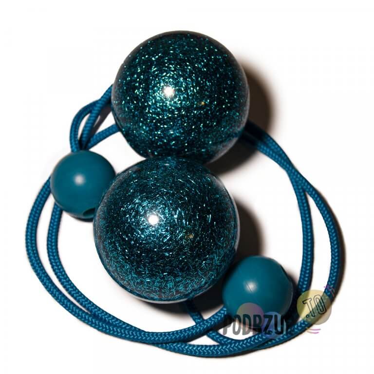 Poi Kontaktowe Brokatowe Świecące 80mm Play Juggling Podrzuc.to Niebieskie